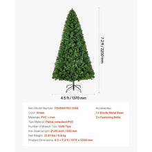 Artificial Xmas Christmas Trees Sturdy Metal Base For Home Party Office Decoration (7.5FT)