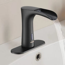 9/16" Touchless Bathroom Sink Faucet Automatic Motion Sensor Waterfall Tap with Cover Plate Hot/Cold