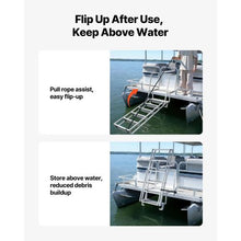 6-Step Dock Ladder 81.3" Flip-Up Aluminum Alloy Pontoon Boat Swim Ladder 350 lbs Weight Capacity