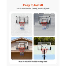 44" Wall-Mounted Basketball Hoop with PC Backboard for Playing