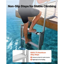 5-Step Retractable Dock Ladder 67–79" Adjustable Aluminum Pontoon Boat Swim Ladder 350 lb Capacity