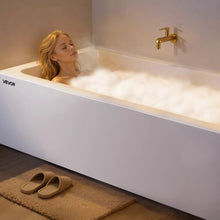 71.9" x 32" Contemporary Alcove Acrylic Bathtub Soaking Tub with Right Hand Drain Overflow Hole Integral Flange (White)