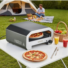 Outdoor Pizza Oven 16" Propane Gas Pizza Maker with Electric Rotation Pizza Stone & Carry Bag (Black)