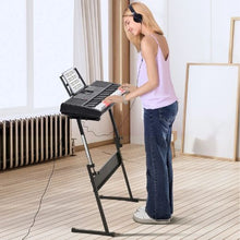 61-Key Keyboard Piano with Lighted Keys Stand USB MIDI for Beginners