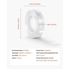 16 ft Clear Double-Sided Nano Mounting Tape Heavy Duty & Reusable