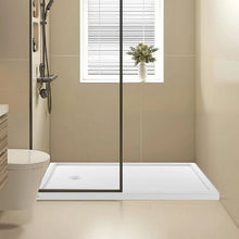 60 x 36 Inch Shower Pan Single Threshold Shower Base with Left Drain (White)