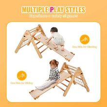4-in-1 Pikler Triangle Set – Large Wooden Montessori Climbing Gym with Ramp for Toddlers (1–3 Years)