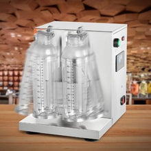 120W Commercial Double Head Milkshake Maker Machine, Adjustable 0-180s Milk Tea Shaker with 1L PC Cup Ideal for Milk Tea