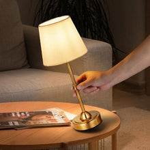 Cordless Table Lamp 5200mAh Rechargeable Battery 3-Level Brightness Fabric Shade 2700-3000K for Restaurant, Bedroom Bar Counter