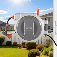 100 ft Retractable Garden Hose Reel 1/2" Wall-Mounted Hose Reel with 9-Function Nozzle & Auto Rewind