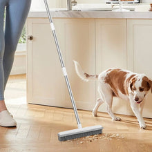 Pet Hair Removal Broom with Adjustable Handle & Built-in Squeegee for Furniture & Floors