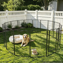 Dog Playpen 40" 16-Panel Foldable Metal Pet Fence with Door Indoor/Outdoor Exercise Pen