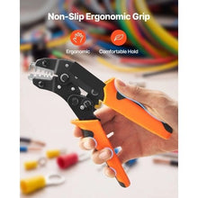 Ratcheting Wire Crimping Tool 24–12 AWG Adjustable Pressure Quick Release