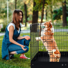 Dog Playpen 4-Panel 24" x 36" Foldable Metal Fence with Door & Pad