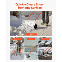 24 In Portable Snow Shovel with Bi-Directional Blade & 90° Adjustable Handle for Efficient Snow Clearing