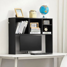 Desktop Bookshelf 1-Tier Wood Display Shelf Organizer (Black)