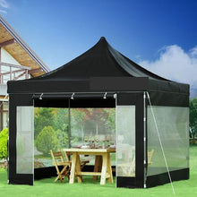 10x10 Ft Pop-Up Canopy Tent Instant Gazebo with Removable Sidewalls & Wheeled Bag UV & Waterproof Outdoor Shelter for Party Garden Backyard (Black)