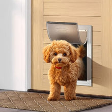 Large Pet Door 13.27" x 20.04" Aluminum Frame with Locking Flap Weatherproof Dog & Cat Door for Interior/Exterior Doors