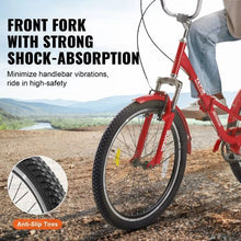 Folding Adult Tricycle 24", Carbon Steel 3-Wheel Cruiser Bike with Large Basket & Adjustable Seat for Women Men