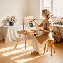French Easel Foldable Portable Sketchbox Beech Wood Adjustable Height & Angle Drawer & Palette