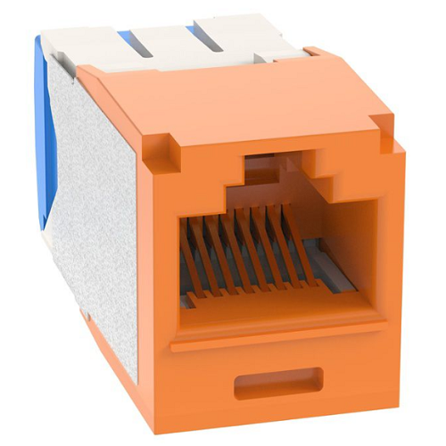 22-26 AWG Mini-Com RJ45 TG Style Cat6A 10Gig UTP Jack Module Polycarbonate CJ6X88TGOR-C (Pack of 100)