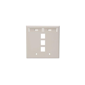 Dual-Gang QUICKPORT Wallplate 3-Port Light Almond 42080-3TP