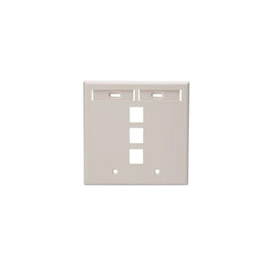 Dual-Gang QUICKPORT Wallplate 3-Port Light Almond 42080-3TP