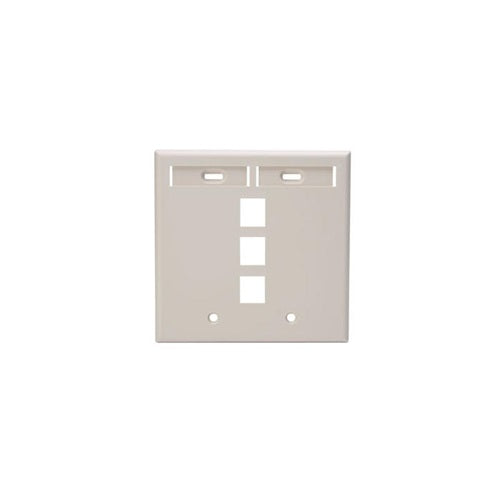 Dual-Gang QUICKPORT Wallplate 3-Port Light Almond 42080-3TP
