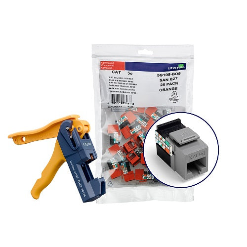 Cat 5e QUICKPORT Jacks Bulk QUICKPACK JackRapid Tool 5G108-JG5 (Pack of 150)
