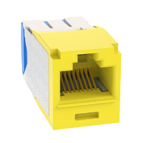 22-26 AWG Mini-Com RJ45 TG Style Cat6A 10Gig UTP Jack Module Polycarbonate CJ6X88TGYL-C (Pack of 100)