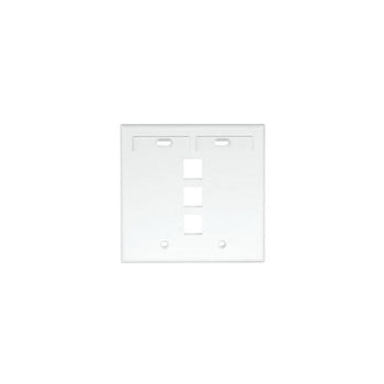 Dual-Gang QUICKPORT Wallplate 3-Port White 42080-3WP