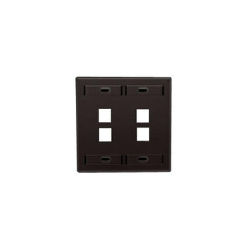 Dual-Gang QUICKPORT Wallplate 4-Port Black 42080-4EP