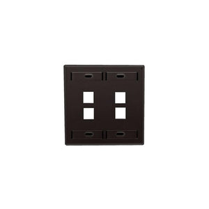 Dual-Gang QUICKPORT Wallplate 4-Port Black 42080-4EP