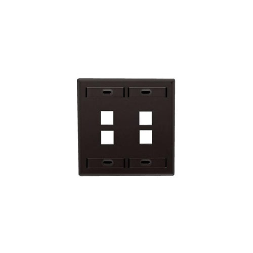 Dual-Gang QUICKPORT Wallplate 4-Port Black 42080-4EP