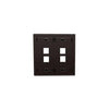 Leviton Dual-Gang QUICKPORT Wallplate 4-Port Black 42080-4EP