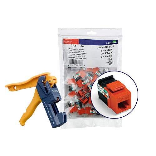 Cat 5e QUICKPORT Jacks Bulk QUICKPACK Orange 5G108-JO5 (Pack of 150)