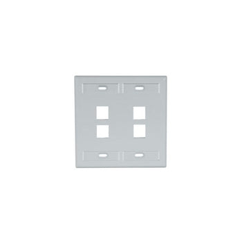 Dual-Gang QUICKPORT Wallplate 4-Port Gray 42080-4GP