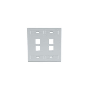 Dual-Gang QUICKPORT Wallplate 4-Port Gray 42080-4GP