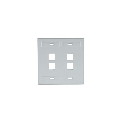 Dual-Gang QUICKPORT Wallplate 4-Port Gray 42080-4GP