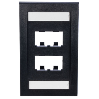 4 Port Mini-Com Executive Series Single Gang Faceplate Mount ABS CFPE4BLY