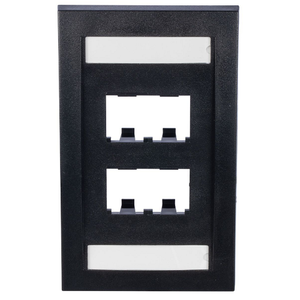 4 Port Mini-Com Executive Series Single Gang Faceplate Mount ABS CFPE4BLY