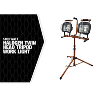 1400-Watt Halogen Twin Head Tripod Work Light with Weatherproof Switch 7-Foot Cord L5502SW
