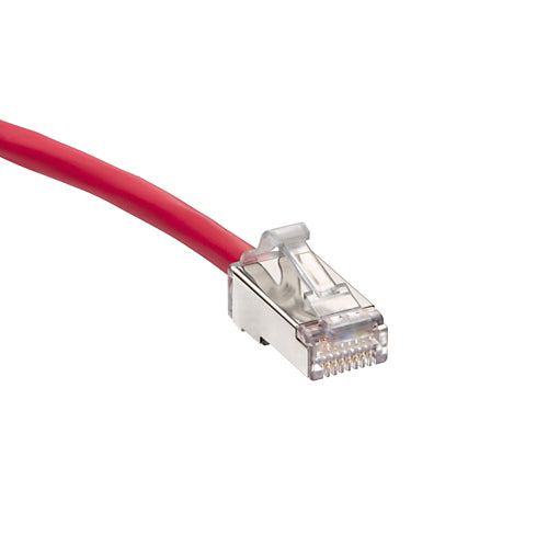 H6A10-8R Cat 6A Small Diameter High-Flex Patch Cord, 8 ft (2.4 m), Red