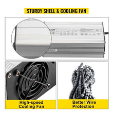 15Amp 48V Aluminum Alloy Triangle 3-Pin RXV Plug LED Indicator Golf Cart Battery Charger