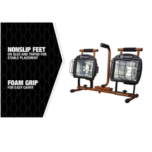 1400-Watt Halogen Twin Head Tripod Work Light with Weatherproof Switch 7-Foot Cord L5502SW