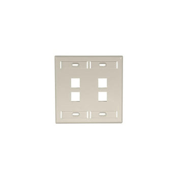 Dual-Gang QUICKPORT Wallplate 4-Port Ivory 42080-4IP