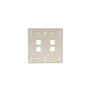 Dual-Gang QUICKPORT Wallplate 4-Port Ivory 42080-4IP
