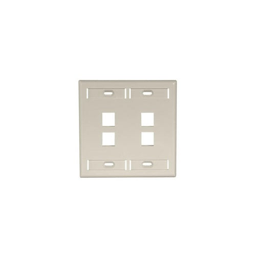 Dual-Gang QUICKPORT Wallplate 4-Port Ivory 42080-4IP