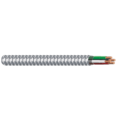 10/3 Solid Type MC Lightweight Aluminum Interlocked Armor Armorlite Copper Conductor 600V