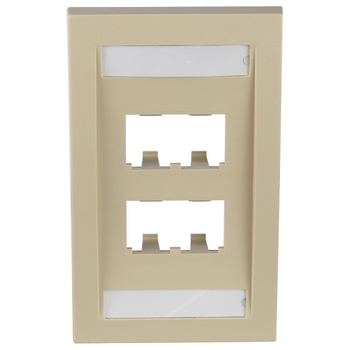 4 Port Mini-Com Executive Series Single Gang Faceplate Mount ABS CFPE4EIY